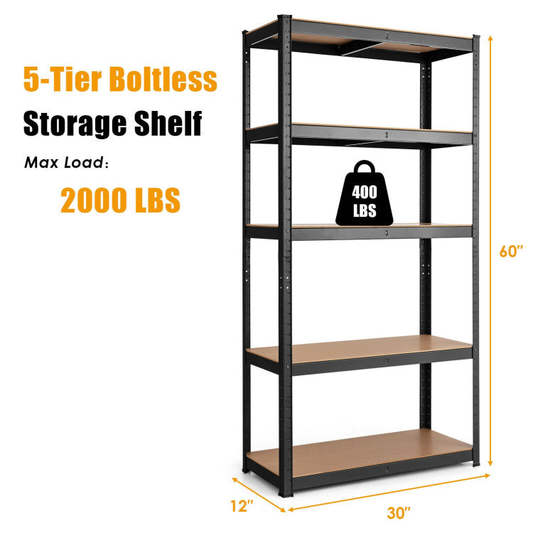 30 x 60 Inch 5 Level Garage Tool Storage Shelf with Adjustable Shelves