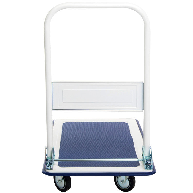 330 lbs Platform Luggage Cart Dolly Foldable Push Hand Truck for Warehouse and Garage