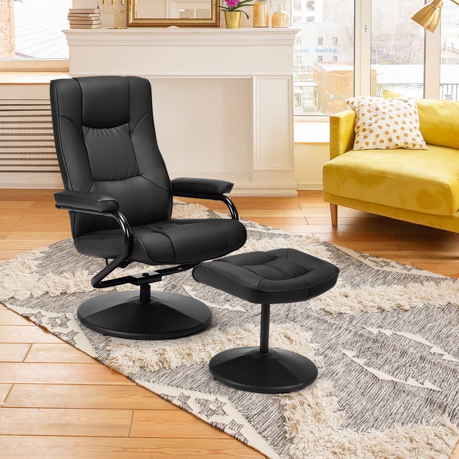 360° Swivel Recliner Chair with Ottoman for Bedroom & Living Room
