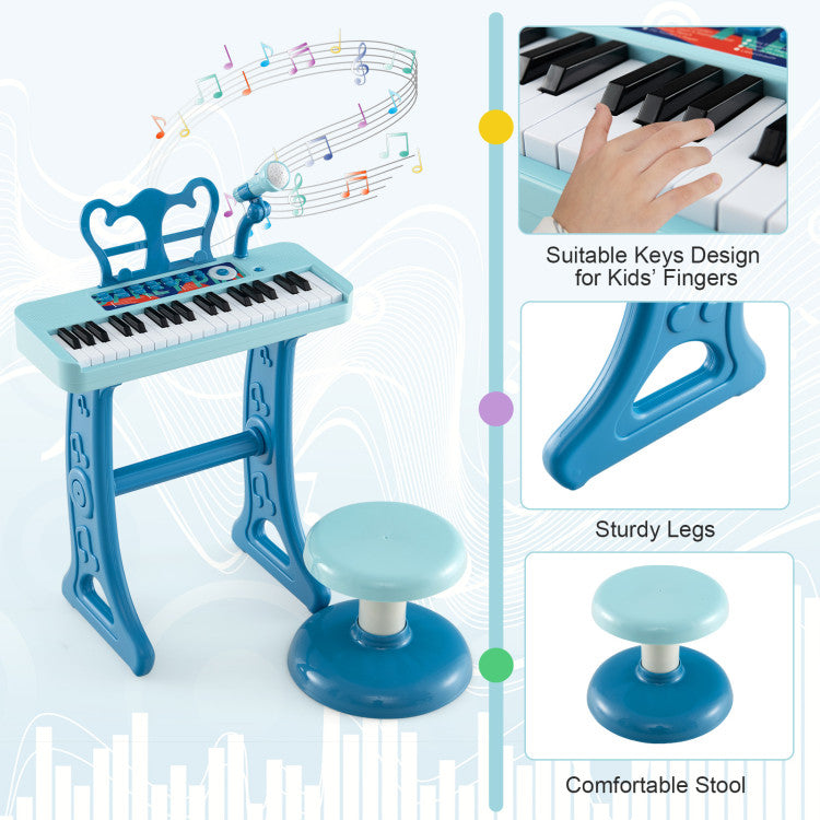 37-Key Kids Toy Keyboard Piano with Microphone for 3+ Kids