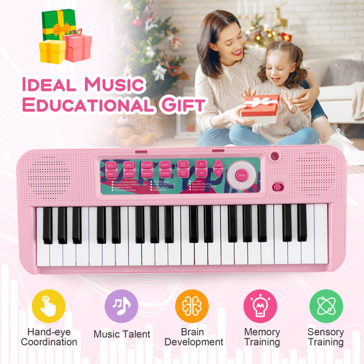 37-Key Kids Toy Keyboard Piano with Microphone for 3+ Kids