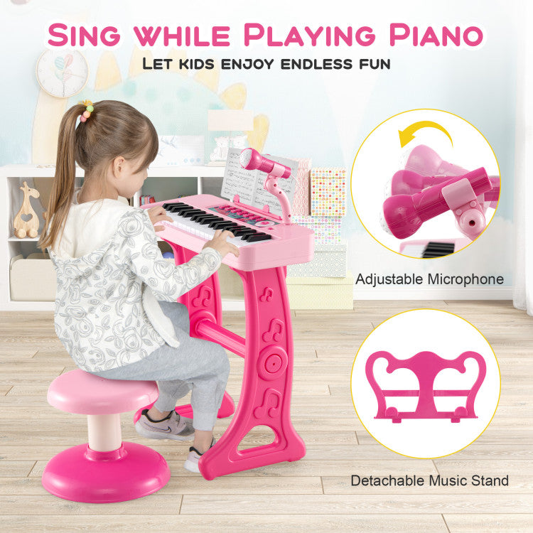 37-Key Kids Toy Keyboard Piano with Microphone for 3+ Kids