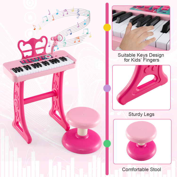 37-Key Kids Toy Keyboard Piano with Microphone for 3+ Kids