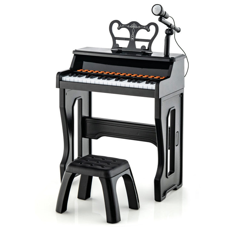 37 Keys Kids Music Piano with Microphone and Detachable Music Stand