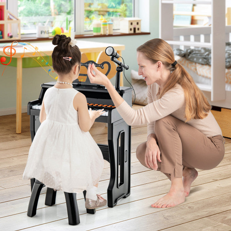 37 Keys Kids Music Piano with Microphone and Detachable Music Stand