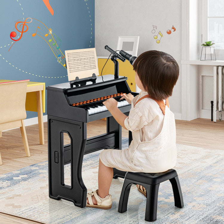 37 Keys Kids Music Piano with Microphone and Detachable Music Stand