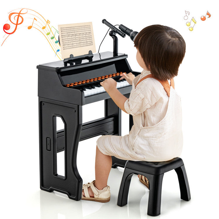 37 Keys Kids Music Piano with Microphone and Detachable Music Stand