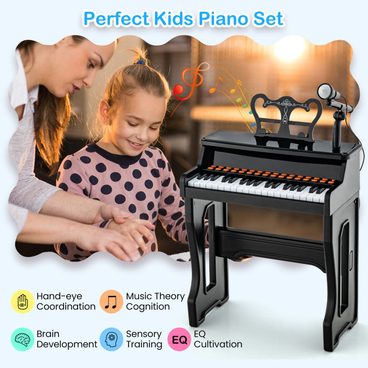 37 Keys Kids Music Piano with Microphone and Detachable Music Stand