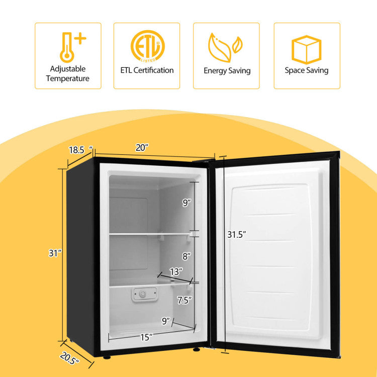 3 Cu.ft. Stainless Steel Refrigerator Upright Freezer