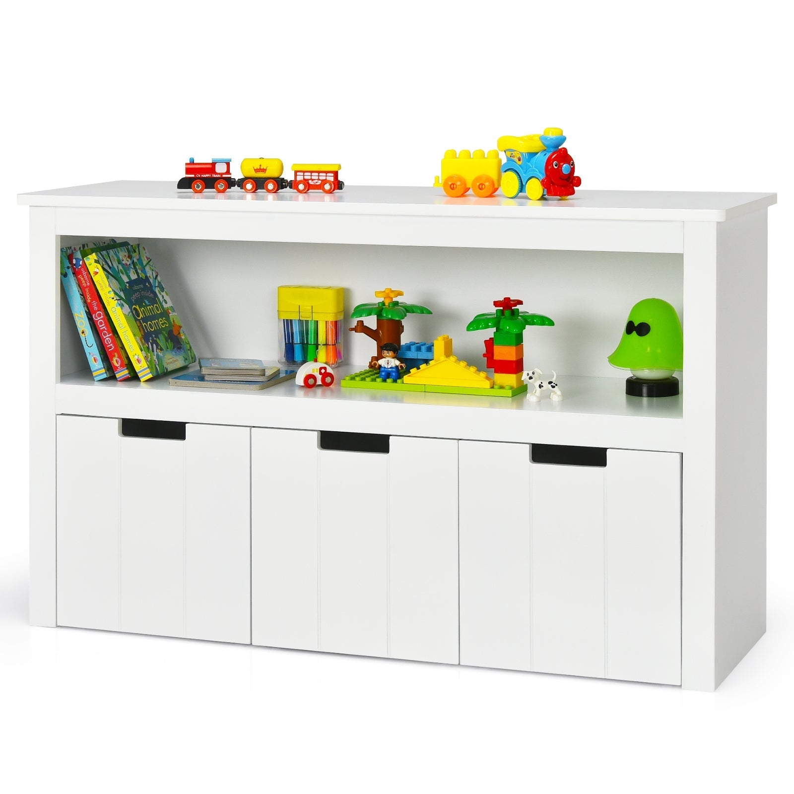 Slide-Out Drawers Kids Toy Storage Cabinet for Bedroom