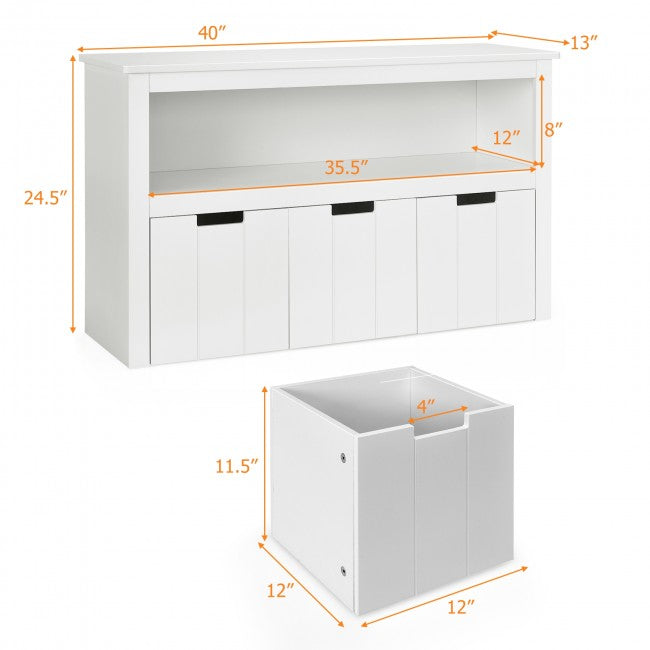 Slide-Out Drawers Kids Toy Storage Cabinet for Bedroom