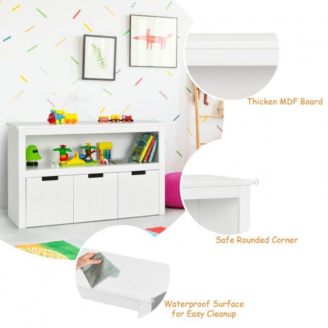 Slide-Out Drawers Kids Toy Storage Cabinet for Bedroom