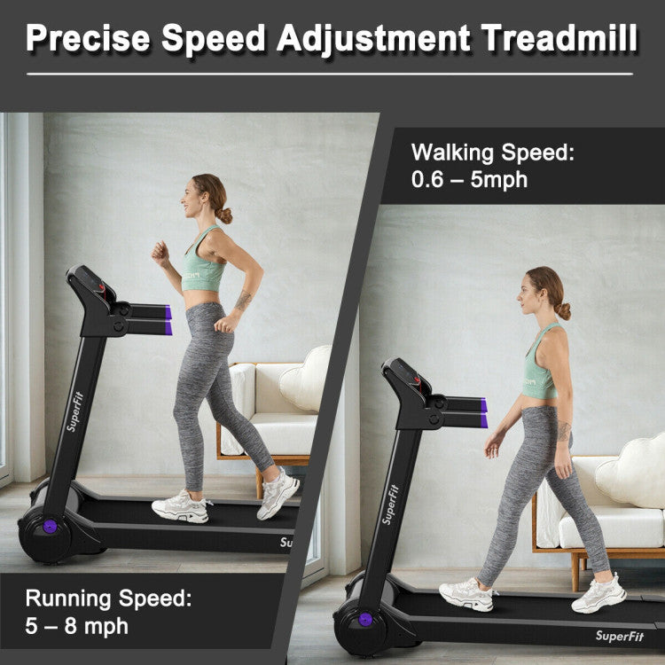 3HP Electric Folding Treadmill with Bluetooth Speaker and HD Digital Display