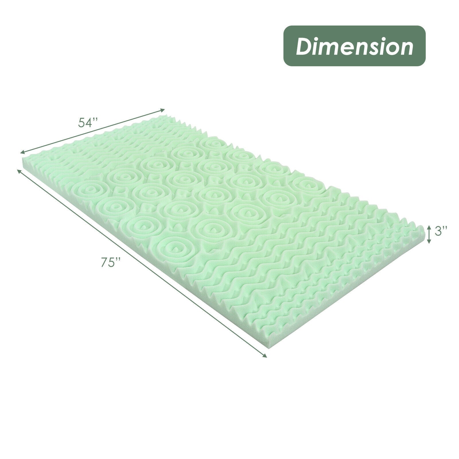 3 Inch Comfortable Mattress Topper Cooling Air Foam for Pressure Relief