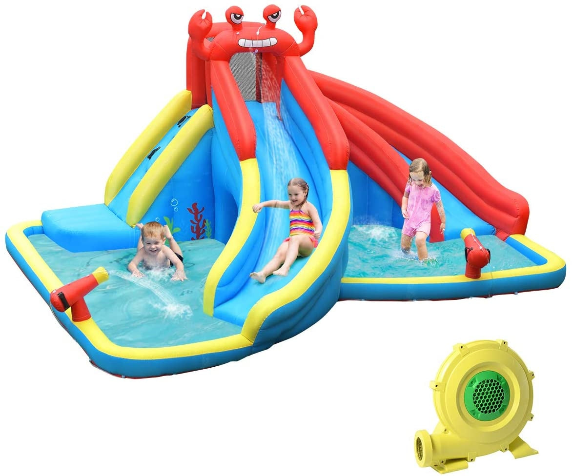 Inflatable Water Slide Bounce House with Water Cannon and 950W Air Blower