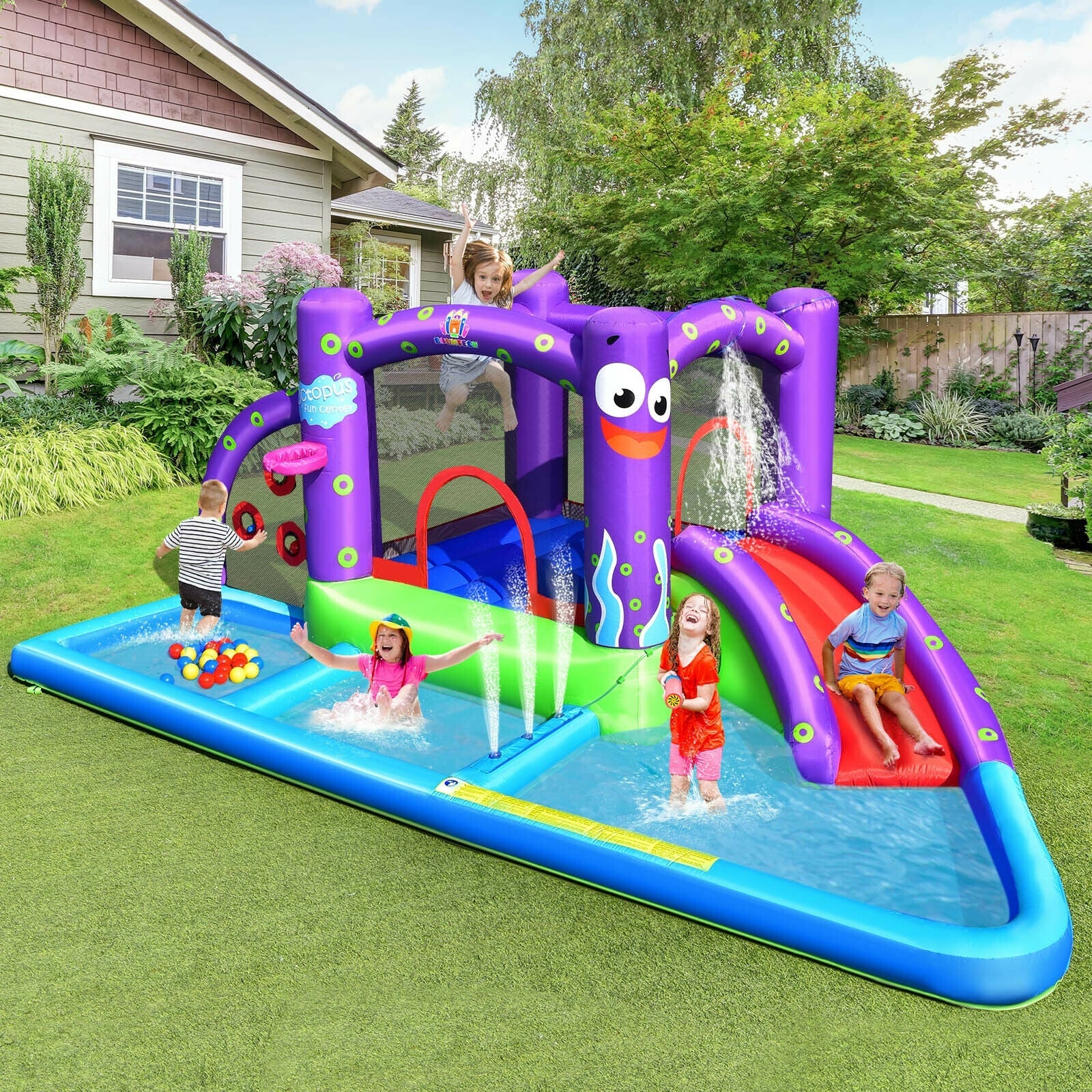 Inflatable Water Slide Castle without Blower