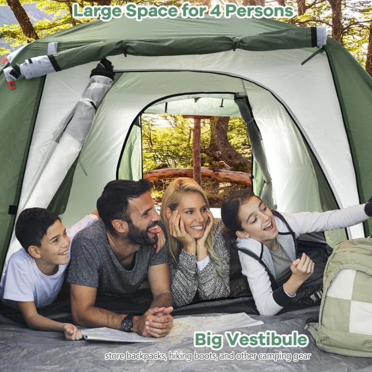 4-6 Person Waterproof Easy to Pitch Camping Tent with Front Porch