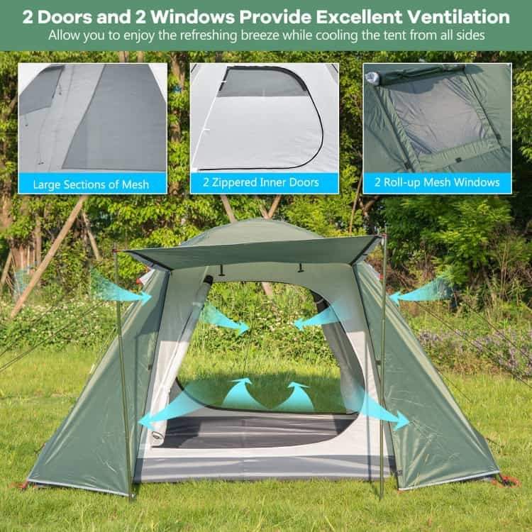 4-6 Person Waterproof Easy to Pitch Camping Tent with Front Porch