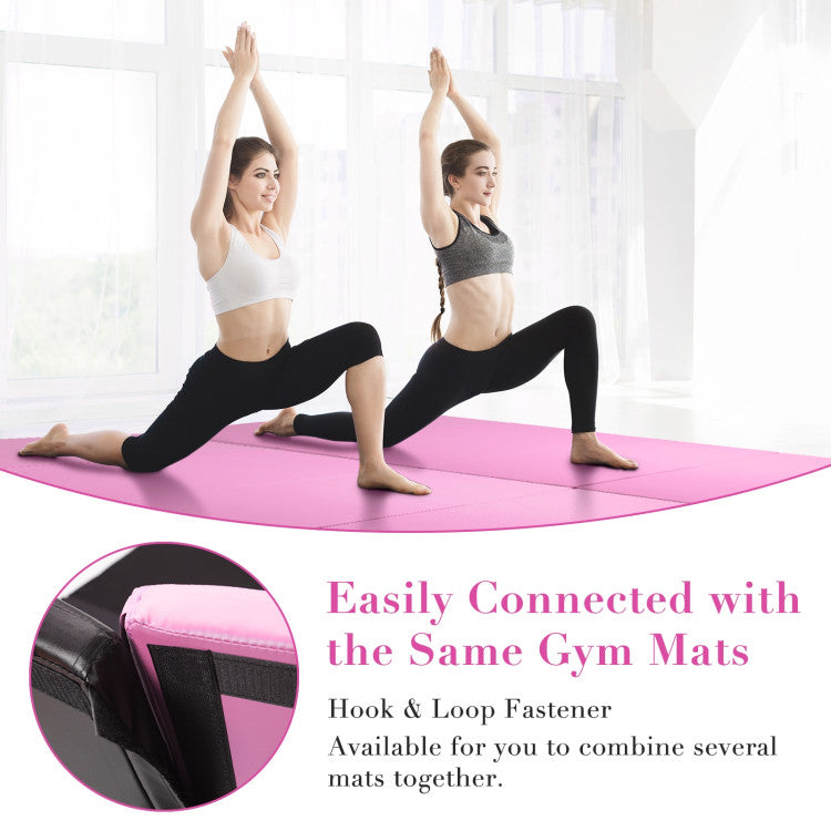 4-Panel Folding Gymnastics & Yoga Mat with Carrying Handles for Home Gym