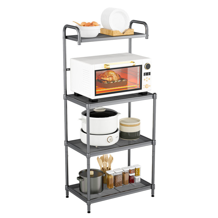 4-Tier Rust Resistant Kitchen Microwave Storage Rack