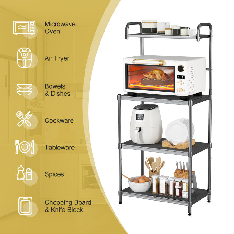 4-Tier Rust Resistant Kitchen Microwave Storage Rack