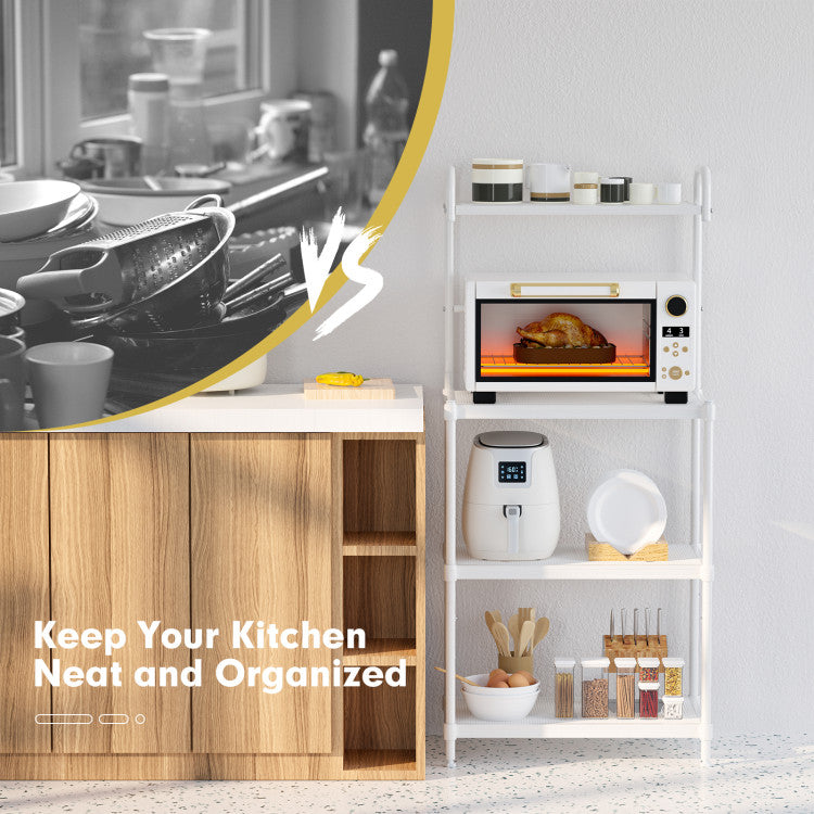 4-Tier Rust Resistant Kitchen Microwave Storage Rack