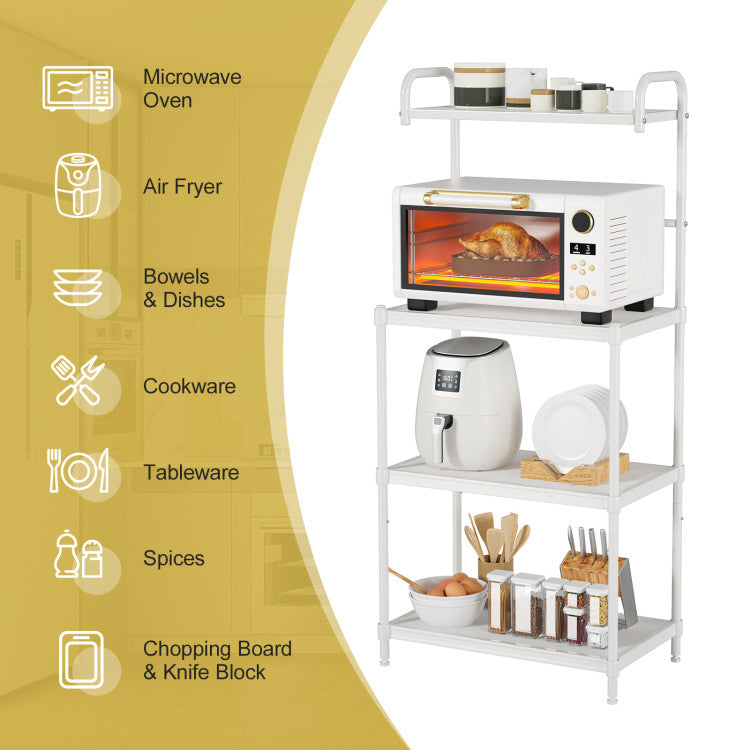 4-Tier Rust Resistant Kitchen Microwave Storage Rack