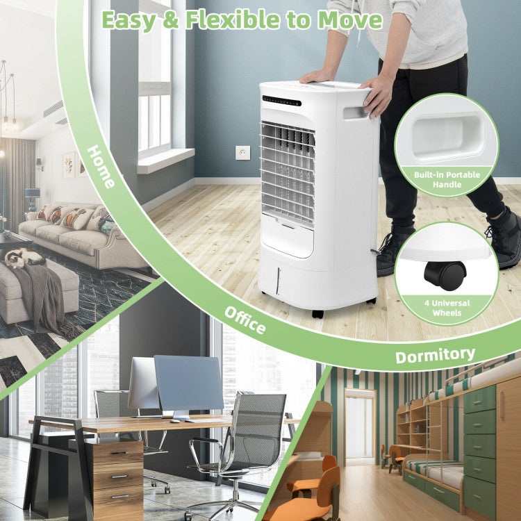 3-in-1 Portable Evaporative Air Cooler with Timer and Casters