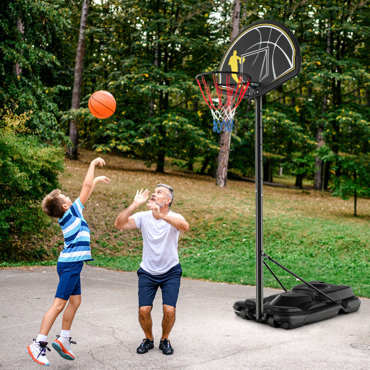 4.25-10 Feet Portable Adjustable Basketball Goal Hoop with Fillable Base