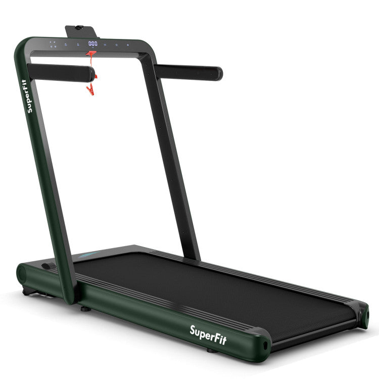 4.75HP 2-In-1 Folding Walking Pad Treadmill with APP Remote Control and LED Touch Screen