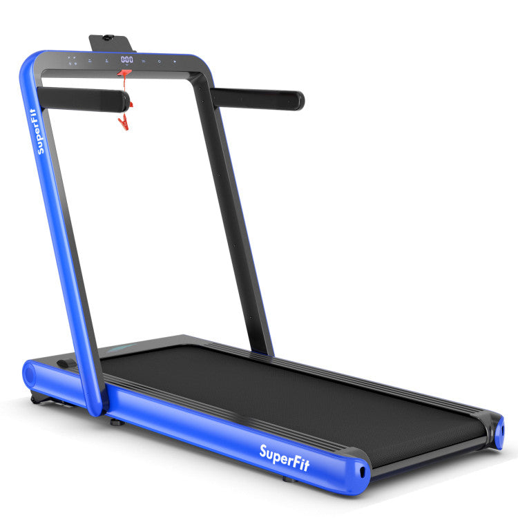 4.75HP 2-In-1 Folding Walking Pad Treadmill with APP Remote Control and LED Touch Screen