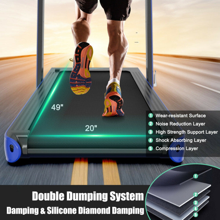 4.75HP 2-In-1 Folding Walking Pad Treadmill with APP Remote Control and LED Touch Screen