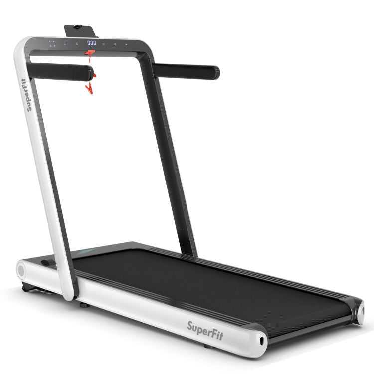 4.75HP 2-In-1 Folding Walking Pad Treadmill with APP Remote Control and LED Touch Screen