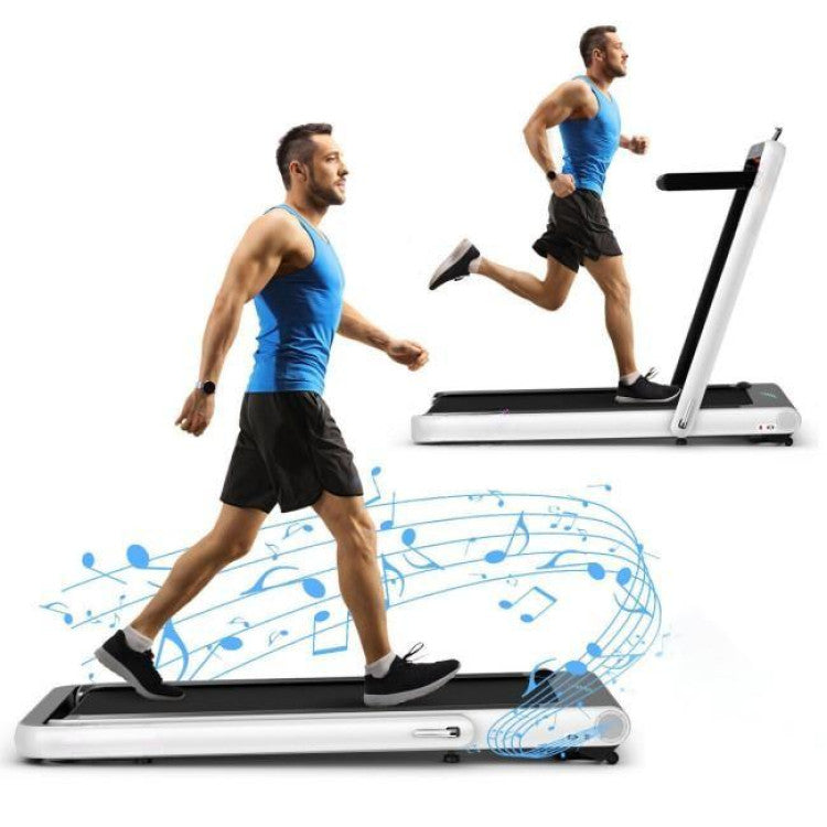 4.75HP 2-In-1 Folding Walking Pad Treadmill with APP Remote Control and LED Touch Screen