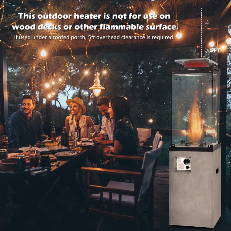 41,000 BTU Propane Patio Heater with Metal Hood and 4 Universal Wheels