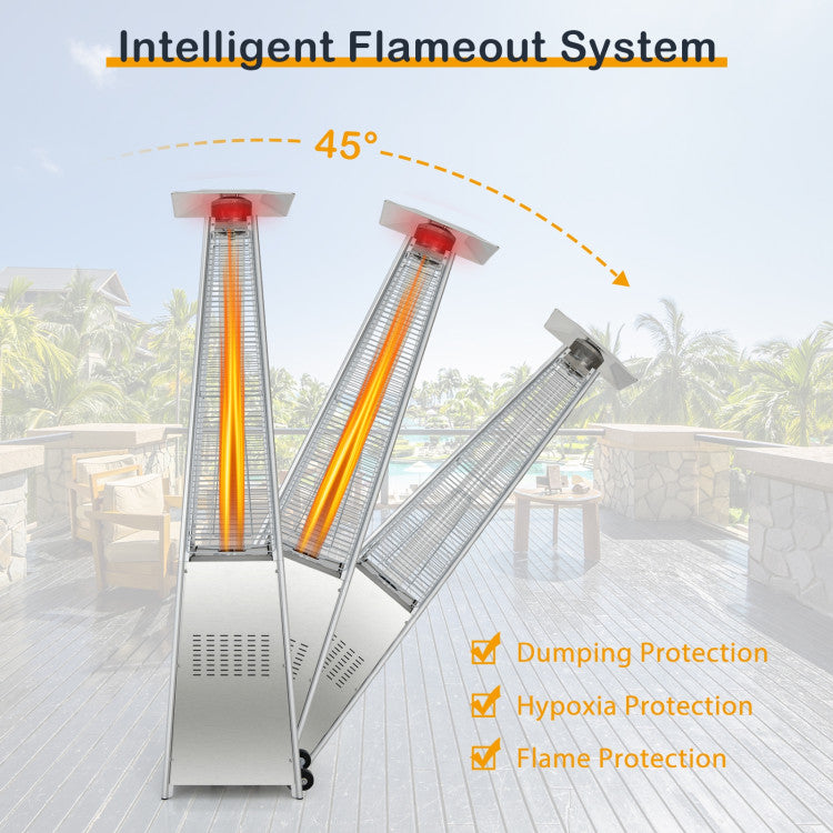 42000 BTU Pyramid Patio Heater with Wheels and Anti-tip