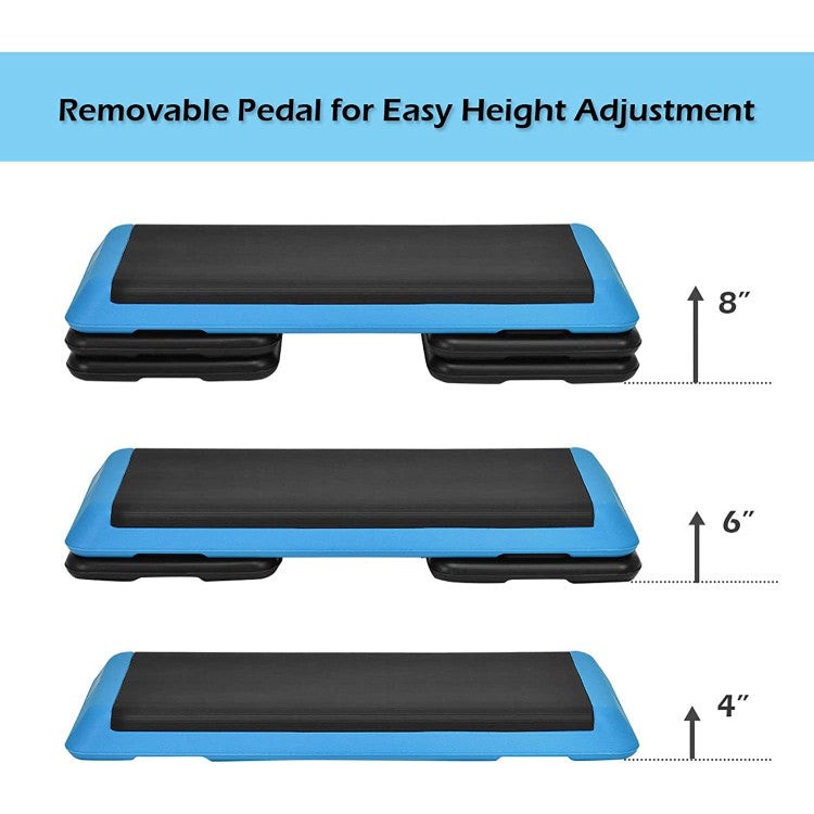 43 Inches Height Fitness Aerobic Step with Risers and Adjustable Heights