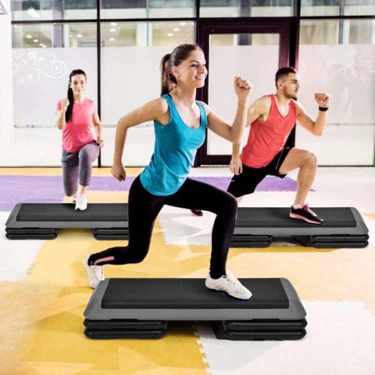 43 Inches Height Fitness Aerobic Step with Risers and Adjustable Heights