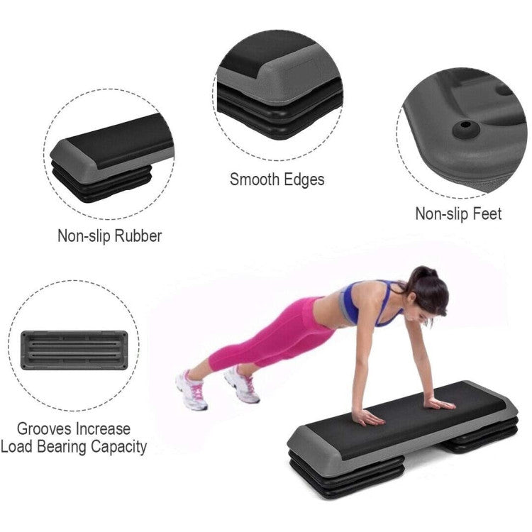 43 Inches Height Fitness Aerobic Step with Risers and Adjustable Heights