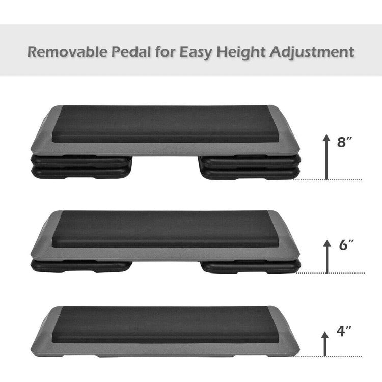 43 Inches Height Fitness Aerobic Step with Risers and Adjustable Heights