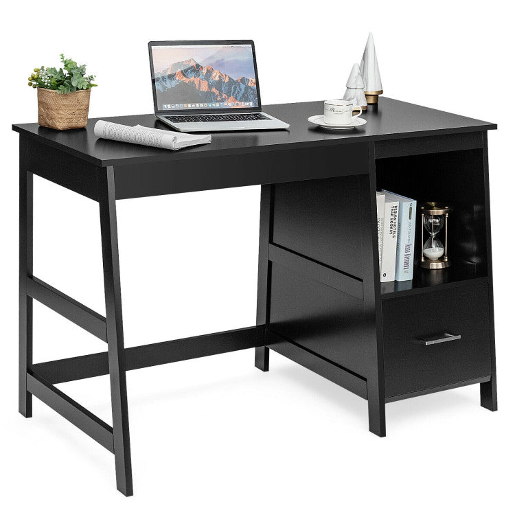 47.5 Inch Modern Computer Desk with 2 Storage Drawers for Home & Office