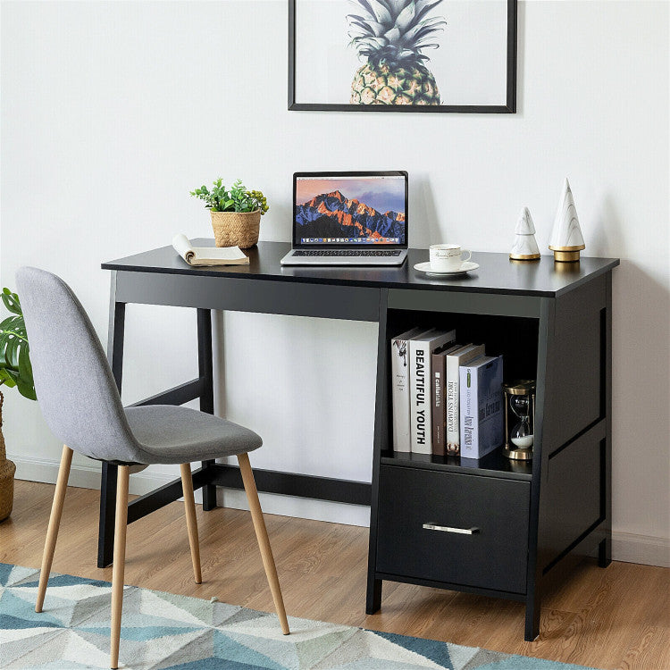 47.5 Inch Modern Computer Desk with 2 Storage Drawers for Home & Office