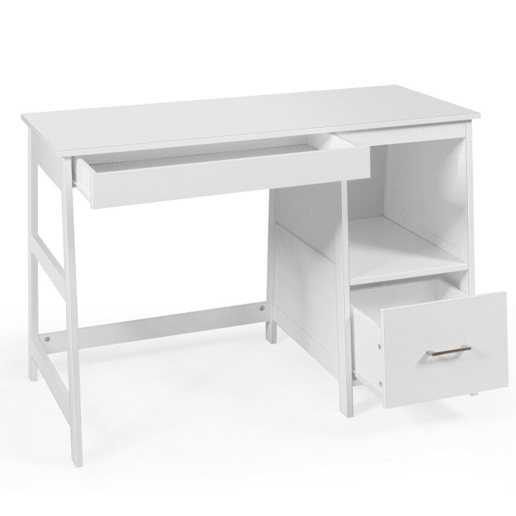 47.5 Inch Modern Computer Desk with 2 Storage Drawers for Home & Office