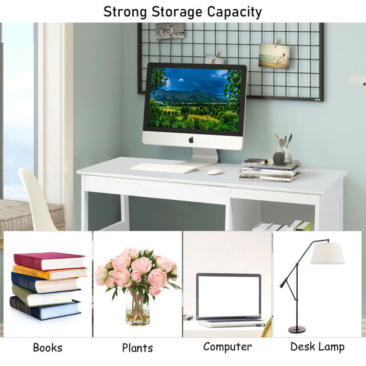 47.5 Inch Modern Computer Desk with 2 Storage Drawers for Home & Office