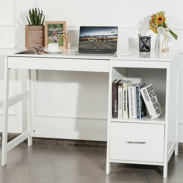 47.5 Inch Modern Computer Desk with 2 Storage Drawers for Home & Office