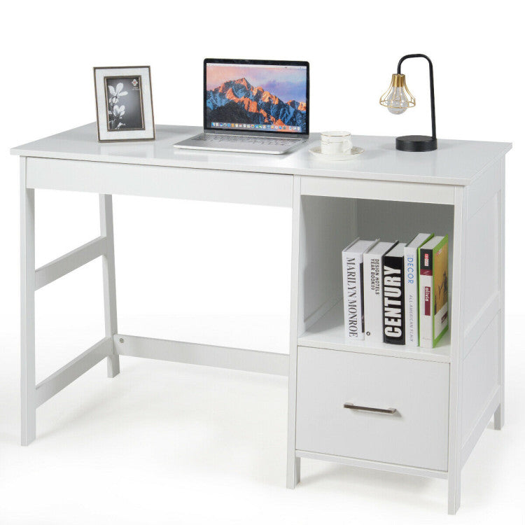 47.5 Inch Modern Computer Desk with 2 Storage Drawers for Home & Office