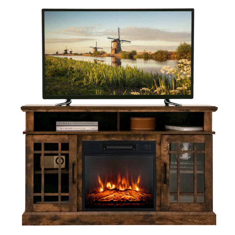 48 Inch Fireplace TV Stand with 18 Inch Fireplace Insert for TVs up to 55 Inch