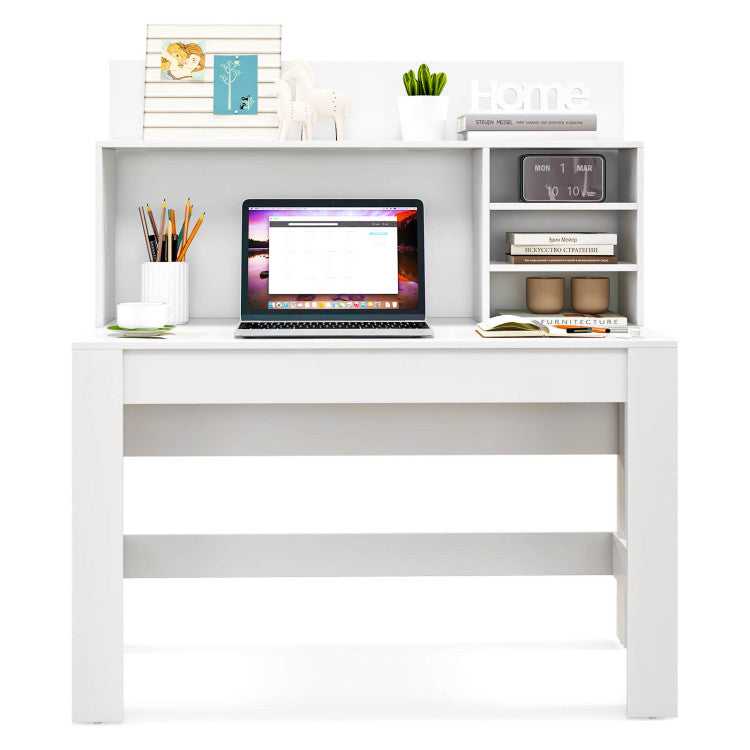 48 Inch Writing Computer Desk with Anti-Tipping Kits and Bookshelf