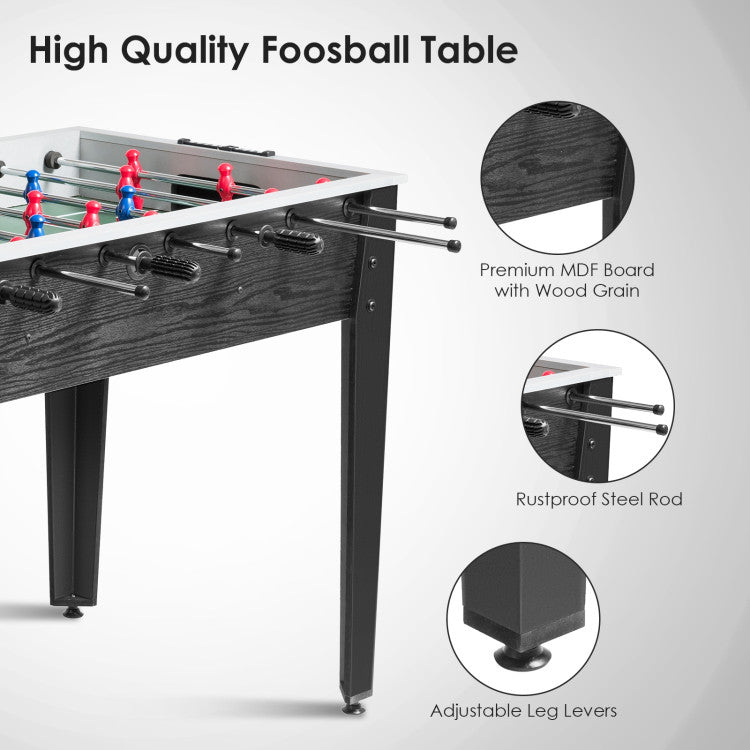 48" Competition-Sized Home Recreation Wooden Foosball Table with Accessories