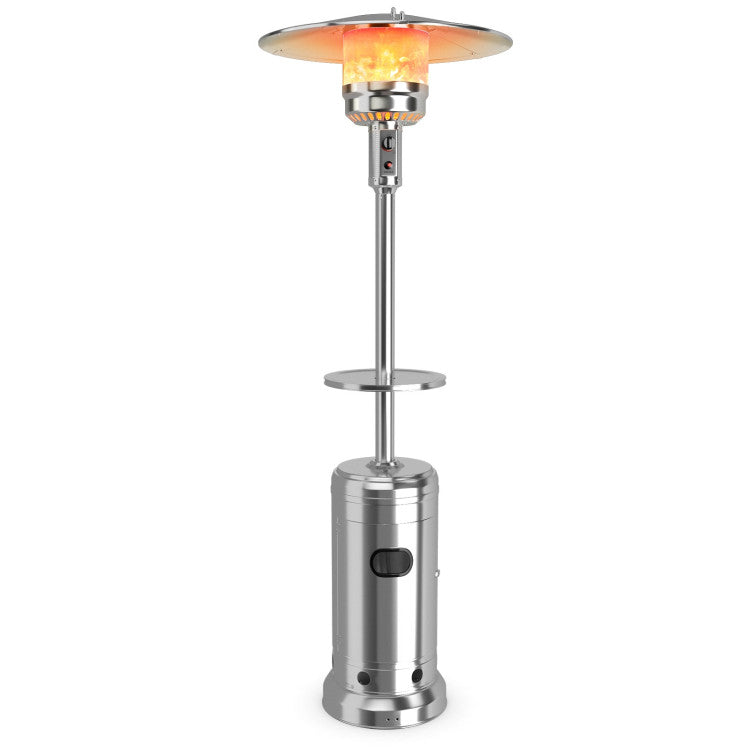 48,000 BTU Standing Outdoor Heater Propane LP Gas Steel with Wheels